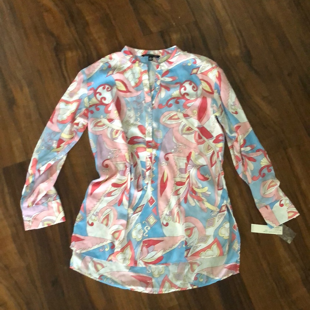 New Zac & Rachel Pinky Groovy Floral Blouse Top